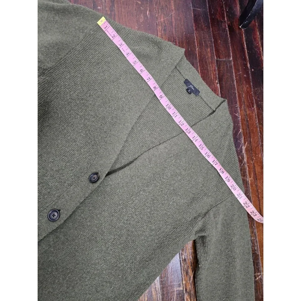 J. Crew Olive Green Long Cardigan Sweater Medium